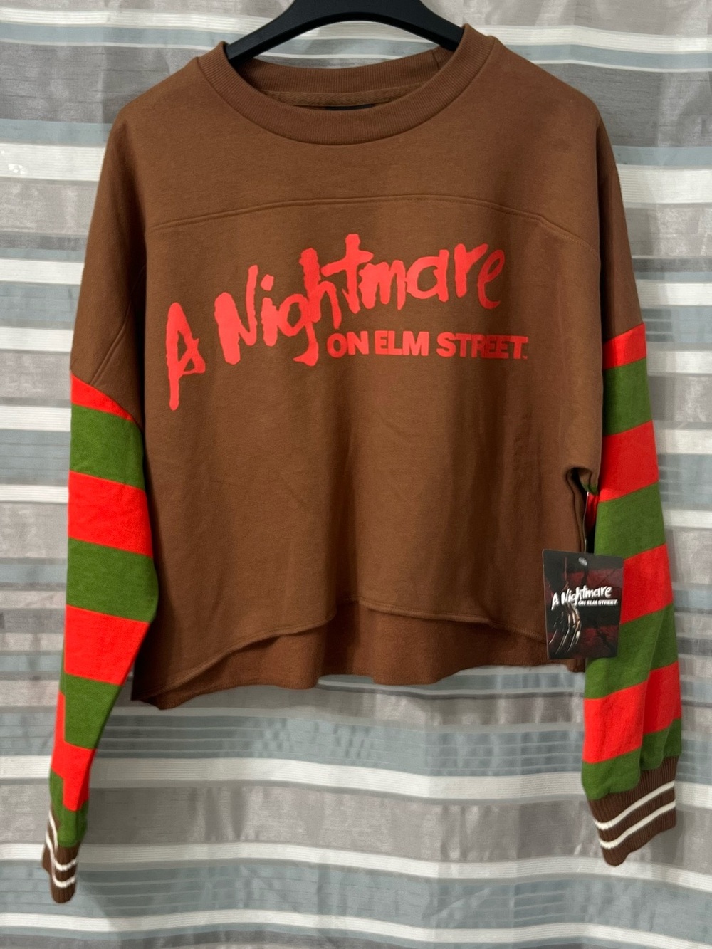 Freddy Krueger A Nightmare on Elm Street Women’s Crewneck Crop Top Sweatshirt